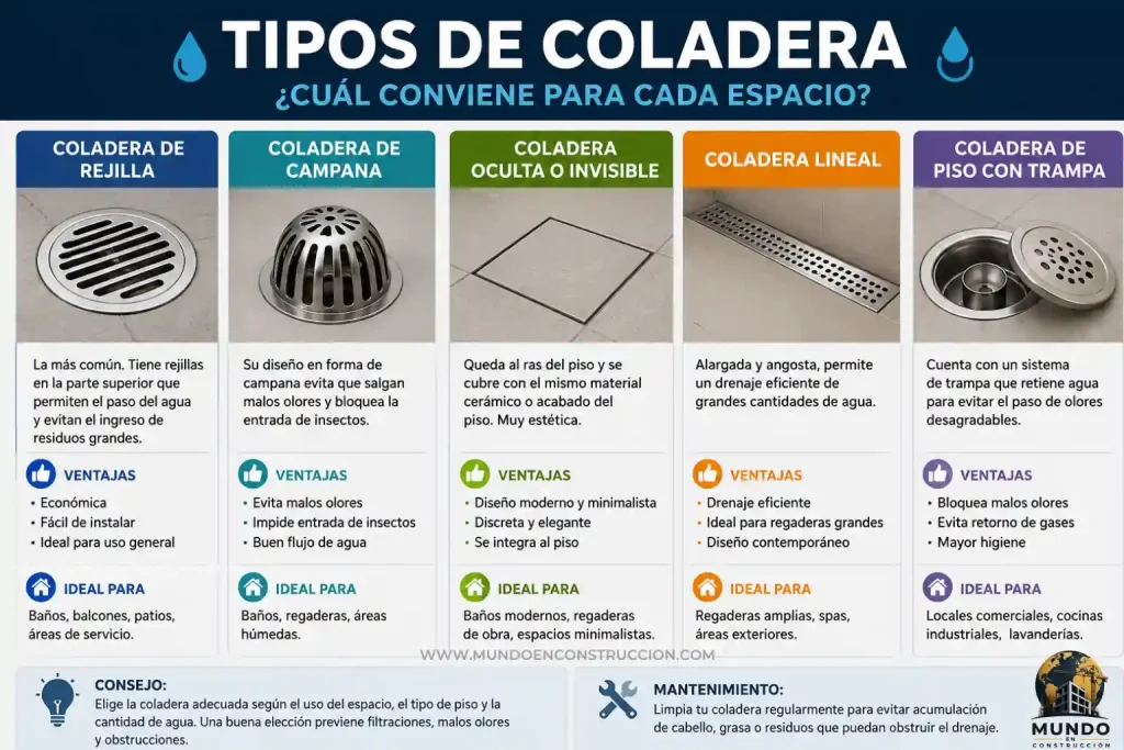 tipos de coladera