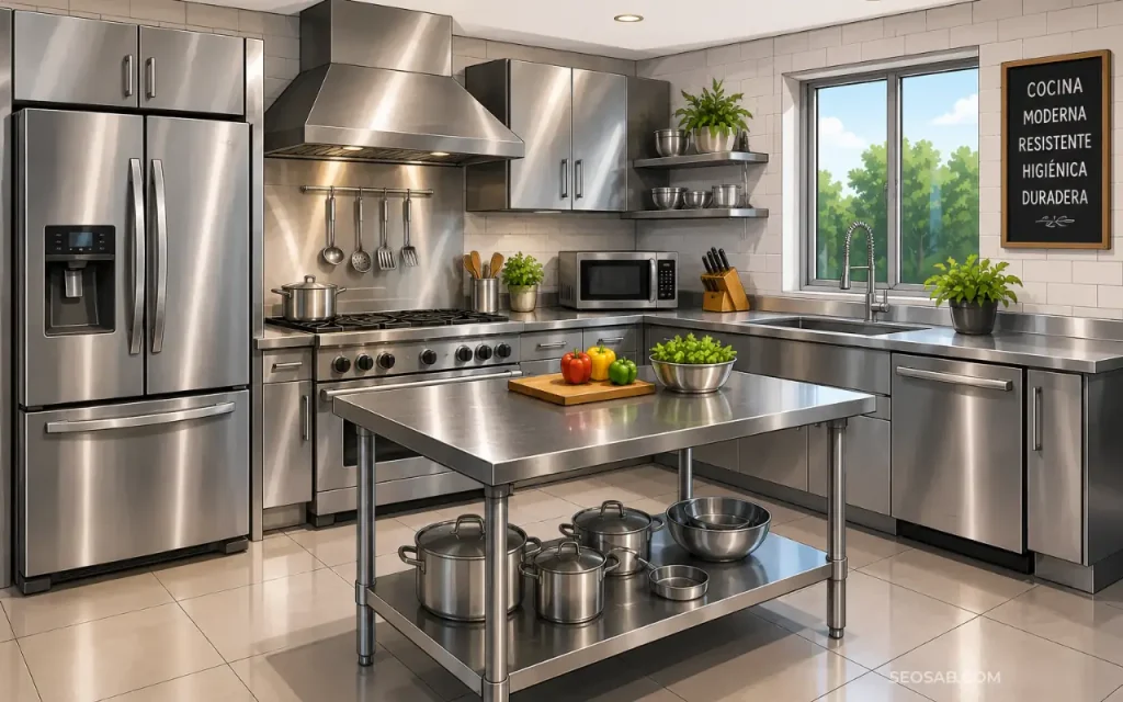 Cocinas modernas de acero inoxidable